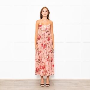 Floral Strapless Maxi Dress